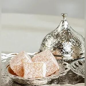 COPY - Silver ottoman  candy holder